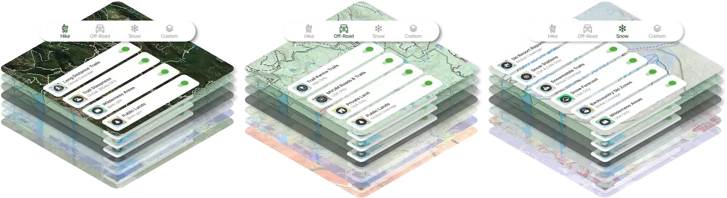 Gaia GPS Adventure Modes layer system